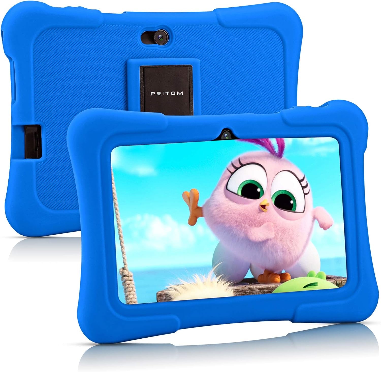 7 Inch Tablet, Quad Core Android 10, 32GB, Wifi, Bluetooth, Dual Camera, Educationl, Games,Parental Control, Kids Software Pre-Installed with Case (Dark Blue)