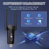 USB Wifi Adapter, 1300Mbps Wifi USB Dual Band 5G/2.4G Wireless Network Adapter for Desktop Laptop PC, Dual Band Wifi Dongle Wireless Adapter for Supports Windows 11/10/8/7, Mac OS 10.9-10.15