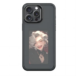 New-Tech NFC Function Phone Case for 15 14 13 Pro Max DIY Cases E Ink Screen Phone Cover Cartoon Girl Fundas Battery Free