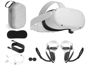 2022 Quest 2 All-In-One VR Headset with Touch Controllers, 256GB SSD, 3D Audio,Holiday Bundle: Marxsol Carrying Case, Earphone,10Ft Link Cable, Grip Cover,Knuckle & Hand Strap Lens Cover