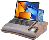 Laptop Desk with Pillow Cushion, Fits up to 15.6-Inch Laptop, with Anti-Slip Strip & Storage