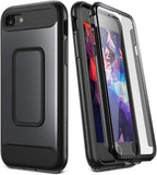 Iphone SE Case & Iphone 8/7 Case, Full Body Rugged with Built-In Screen Protector Heavy Duty Protection Slim Fit Shockproof Cover for Iphone SE & Iphone 8/7 (4.7 Inch) - Black