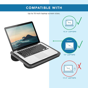 Compact Lap Desk - Charcoal - Fits up to 15 Inch Laptops - Style No. 43105