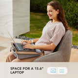 Laptop Desk with Pillow Cushion, Fits up to 15.6-Inch Laptop, with Anti-Slip Strip & Storage