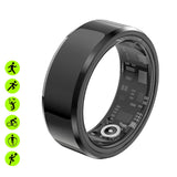 Smart Ring Fitness Heart Rate Tracker Titanium Steel Shell IP68&3ATM Waterproof Multi-Sport Modes Sleep Monitoring Rings