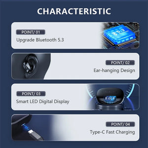 Original LP75 TWS Bluetooth V5.3 Headphones Wireless LED Digital Display Earphones Noise Reduction Waterproof Headset New