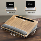 Laptop Desk with Pillow Cushion, Fits up to 15.6-Inch Laptop, with Anti-Slip Strip & Storage