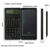 2 in 1 Foldable Scientific Calculators 10 Digits LCD Display with 6 Inch Writing Tablet Support Stylus Pen Erase Button Lock