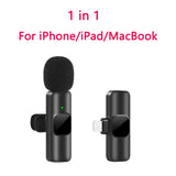 New Wireless Lavalier Microphone Portable Audio Video Recording Mini Mic for Iphone Android Live Broadcast Gaming Phone Mic