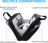 17.3 Inch Laptop Bag, Expandable Computer Bag Laptop Briefcase Men Women,Laptop Shoulder Bag,Work Bag Business Travel Office, Black